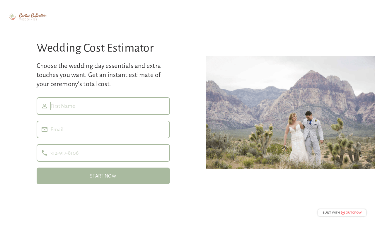 Wedding Cost Estimator by Cactus Collective Weddings