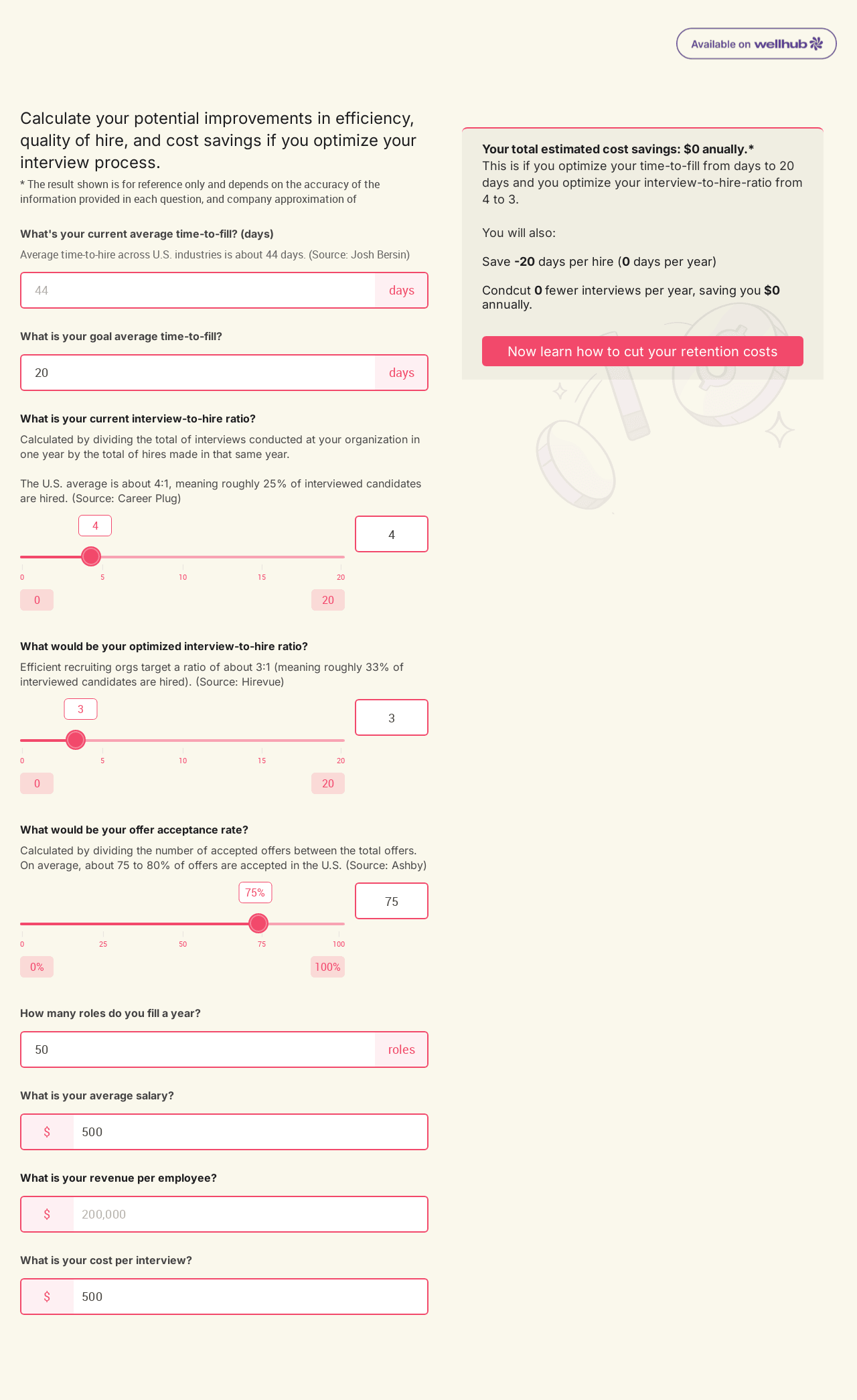 Wellhub Timer Example Hiring Process Calculator | Wellhub
